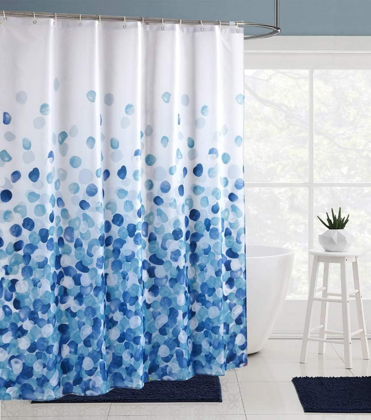 DUSCHVORHANG 180 x 200 cm schimmelresistent Badewanne waschbar mit Ringen - Multicolor, Textil (180/200cm) - MCBOSON