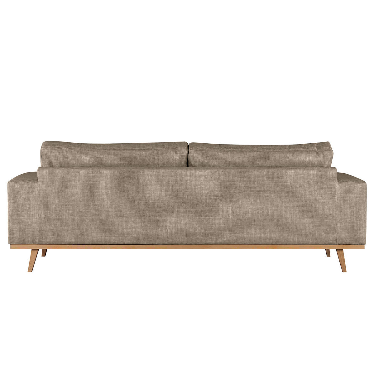 2-SITZER SOFA - Taupe/Buchefarben, Buchenholz/Textil (197/81/88cm) - home24