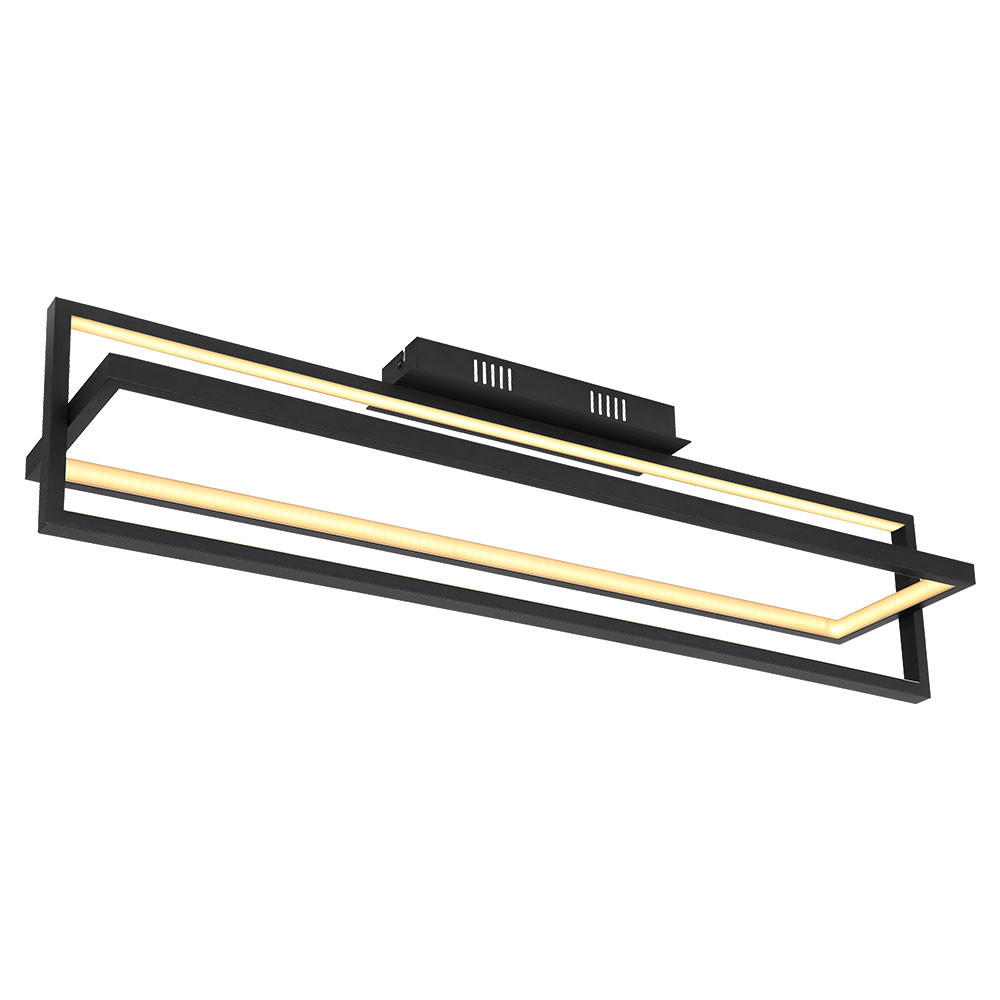 LED DECKENLEUCHTE FLIPS Schwarz Metall - Schwarz, Metall (82/18/21.5cm) - Globo Lighting
