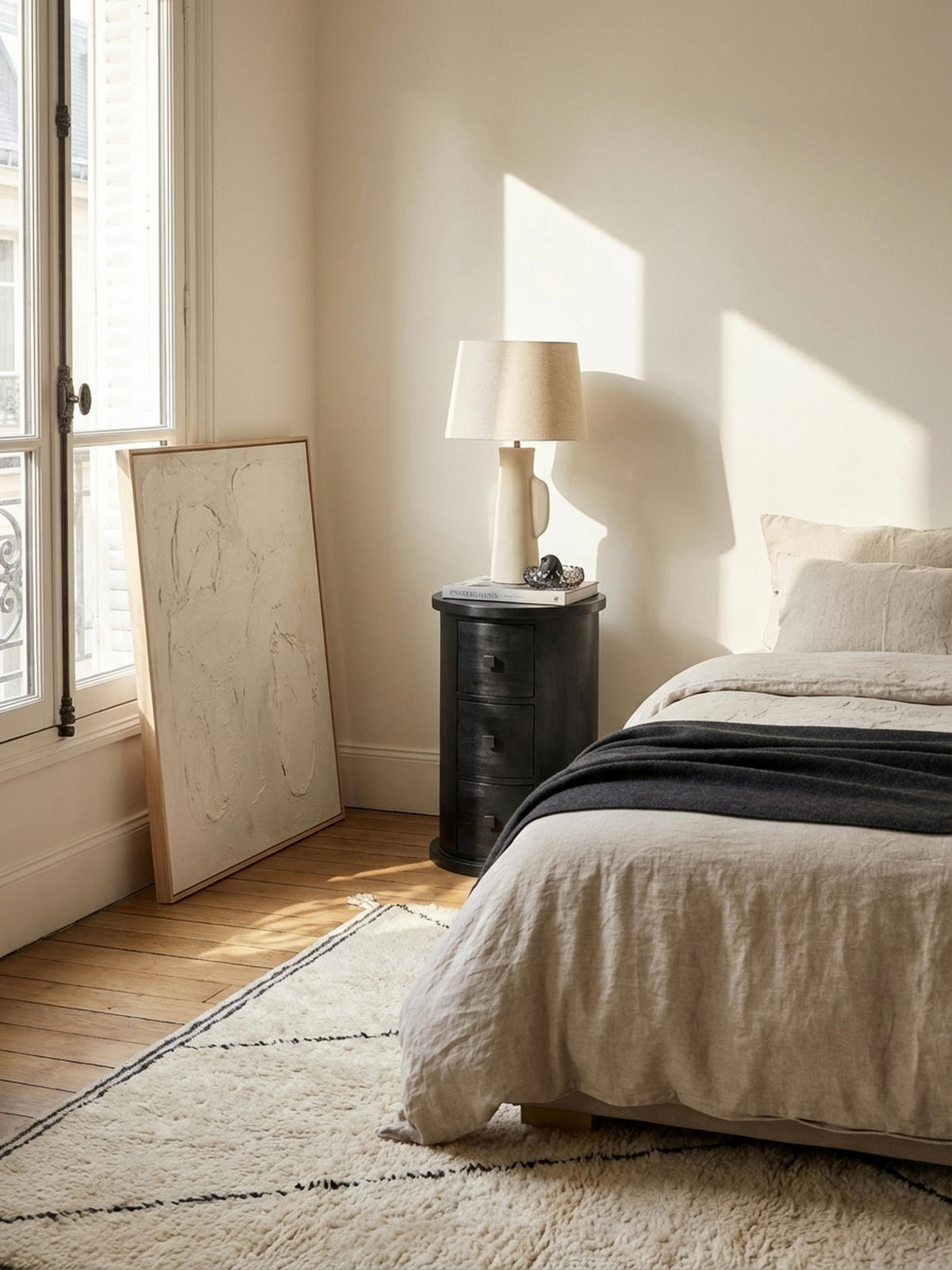 KOMMODE – Mango Massivholz, 34x65x34 cm, 3 Schubladen, schmal, schwarz - Schwarz, Holz (34/65/34cm) - KADIMA DESIGN