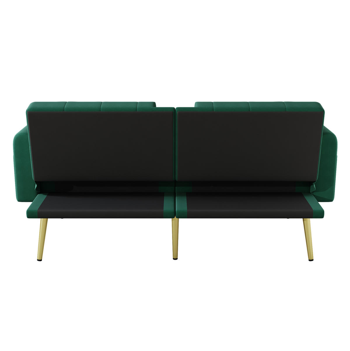 SCHLAFSOFA Samt mit verstellbarer Rückenlehne und Getränkehalter Grün 175/80/73,5 cm - Grün, Textil (73.5/175/80cm) - Redom
