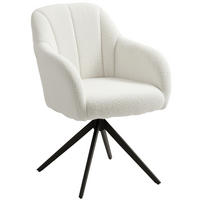 DREHSESSEL DE-13312 gepolstert & Teddy-Stoff Weiß - Weiß, Metall (63/86/56cm) - ComfortXL