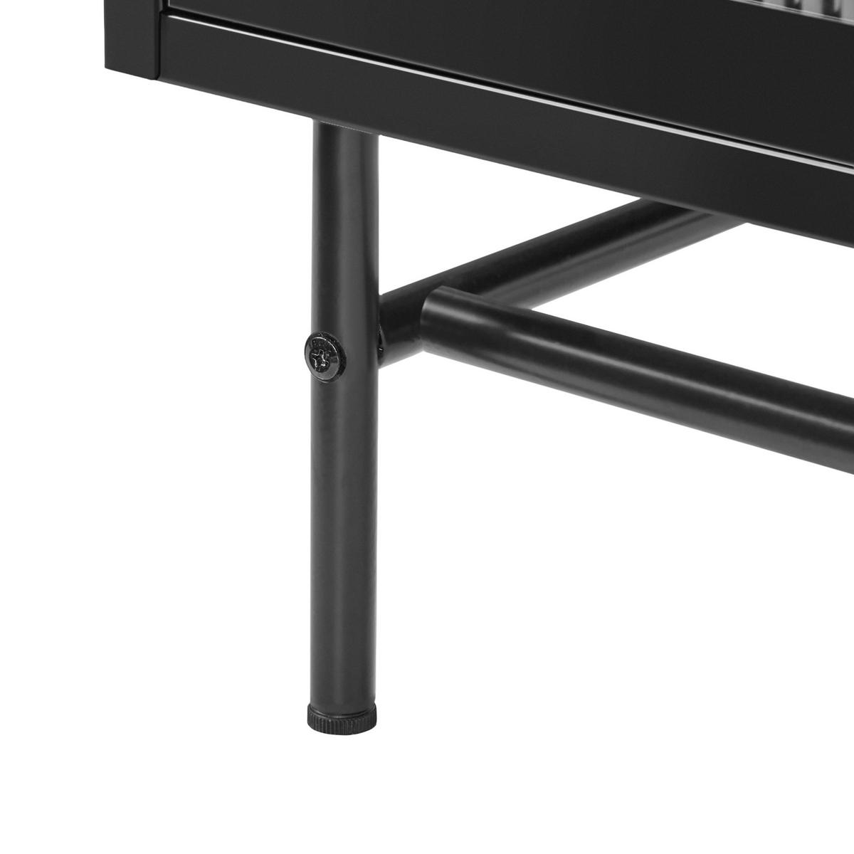 SIDEBOARD mit Glastüren Metall 77 cm Schwarz Devon - Schwarz, Metall (77/64/35cm) - Beliani