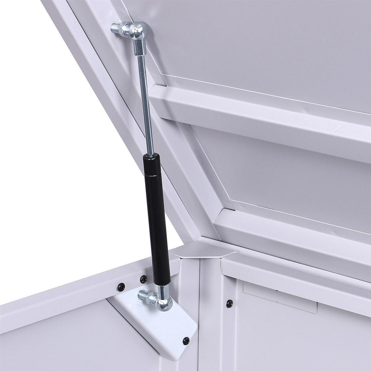 GARTENTRUHE ABSCHLIEßBAR eckig Hellgrau - Hellgrau, Metall (185/69/85cm) - MCW