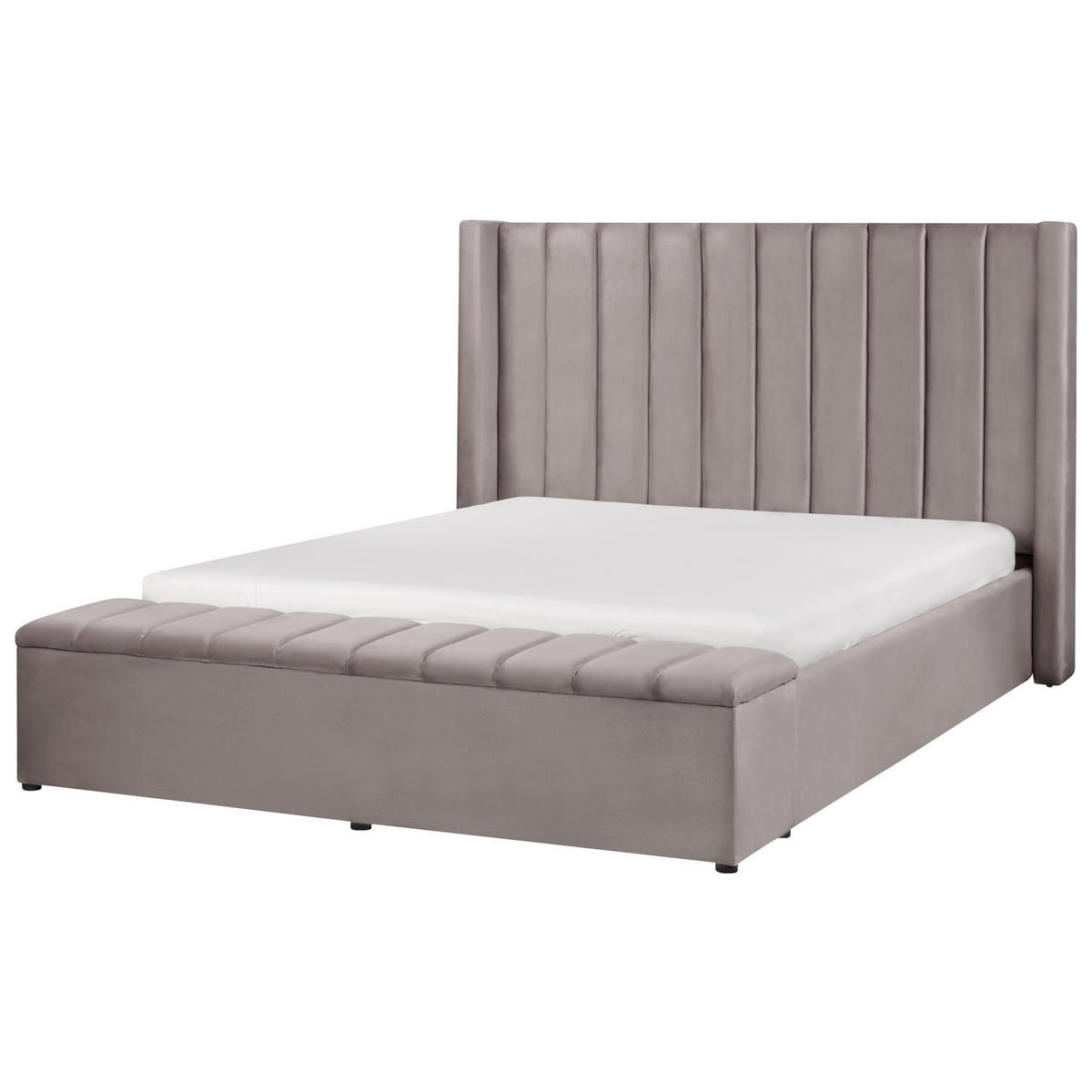WASSERBETT 160x200 cm Grau Noyers - Grau, Textil (160/200cm) - Beliani