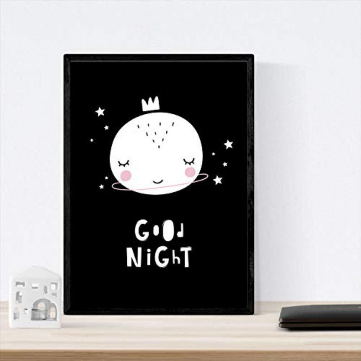 POSTER Set mit 4 „Casita, Mond, Berge und Wolken Herzen“ Tiere A3 Rahmenlos - Klar, Papier (29.7/3cm) - Nacnic