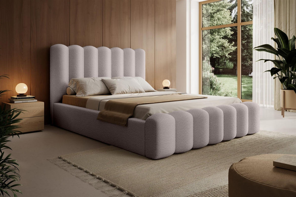POLSTERBETT Macon Stoff Euphoria - Beige, Holzwerkstoff/Textil (140/200cm) - Fun Möbel