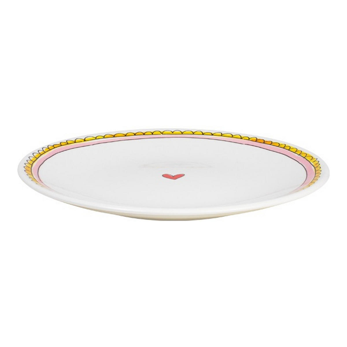FRÜHSTÜCKSTELLER Herz in Rosa - 22cm - Pink, Keramik (21.8/21.8/2.5cm) - Blond Amsterdam