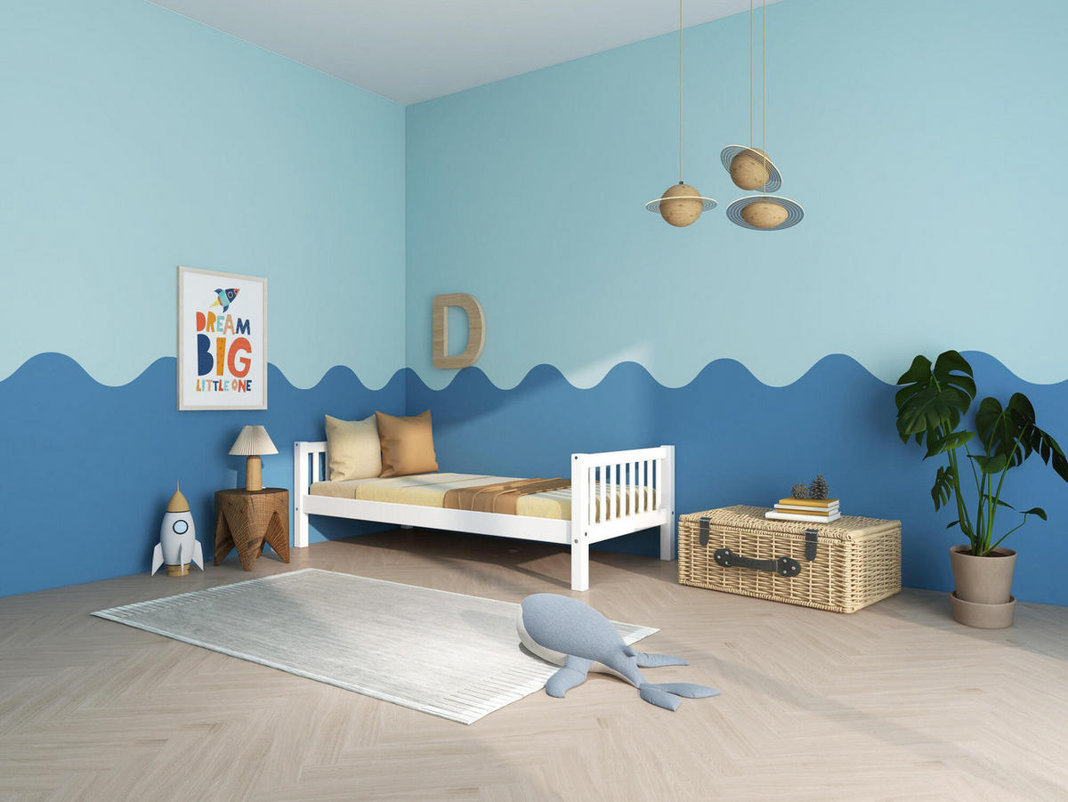 KINDERBETT NORDIC DREAM Weiß 209x99x65 cm - Weiß, Holz - FURNLUX
