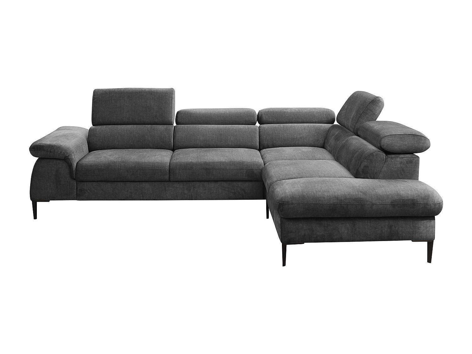 SCHLAFSOFA - 5 Personen - Samt, Stoff - Anthrazitgrau - - Anthrazit, Textil (280/75/214cm) - Vente-Unique