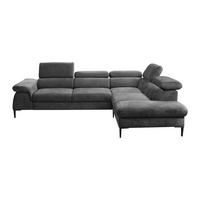 SCHLAFSOFA - 5 Personen - Samt, Stoff - Anthrazitgrau - - Anthrazit, Textil (280/75/214cm) - Vente-Unique