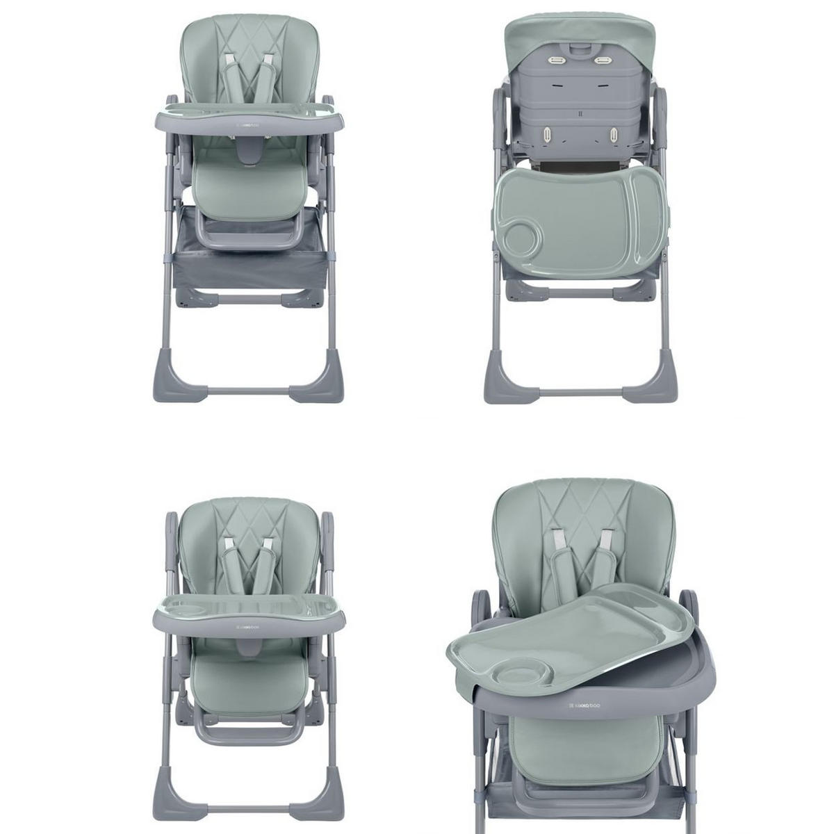 HOCHSTUHL Comfy tuerkis höhenverstellbar, Gurt, Doppeltablett - Türkis, Kunststoff (53/104/76cm) - Kikka boo