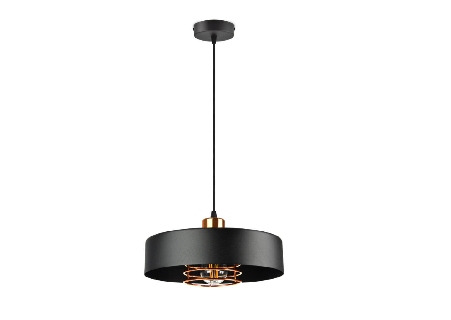 PENDELLEUCHTE EDISON - Goldfarben/Schwarz, Metall (30/30/80cm) - kiki design