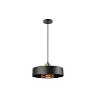 PENDELLEUCHTE EDISON - Goldfarben/Schwarz, Metall (30/30/80cm) - kiki design