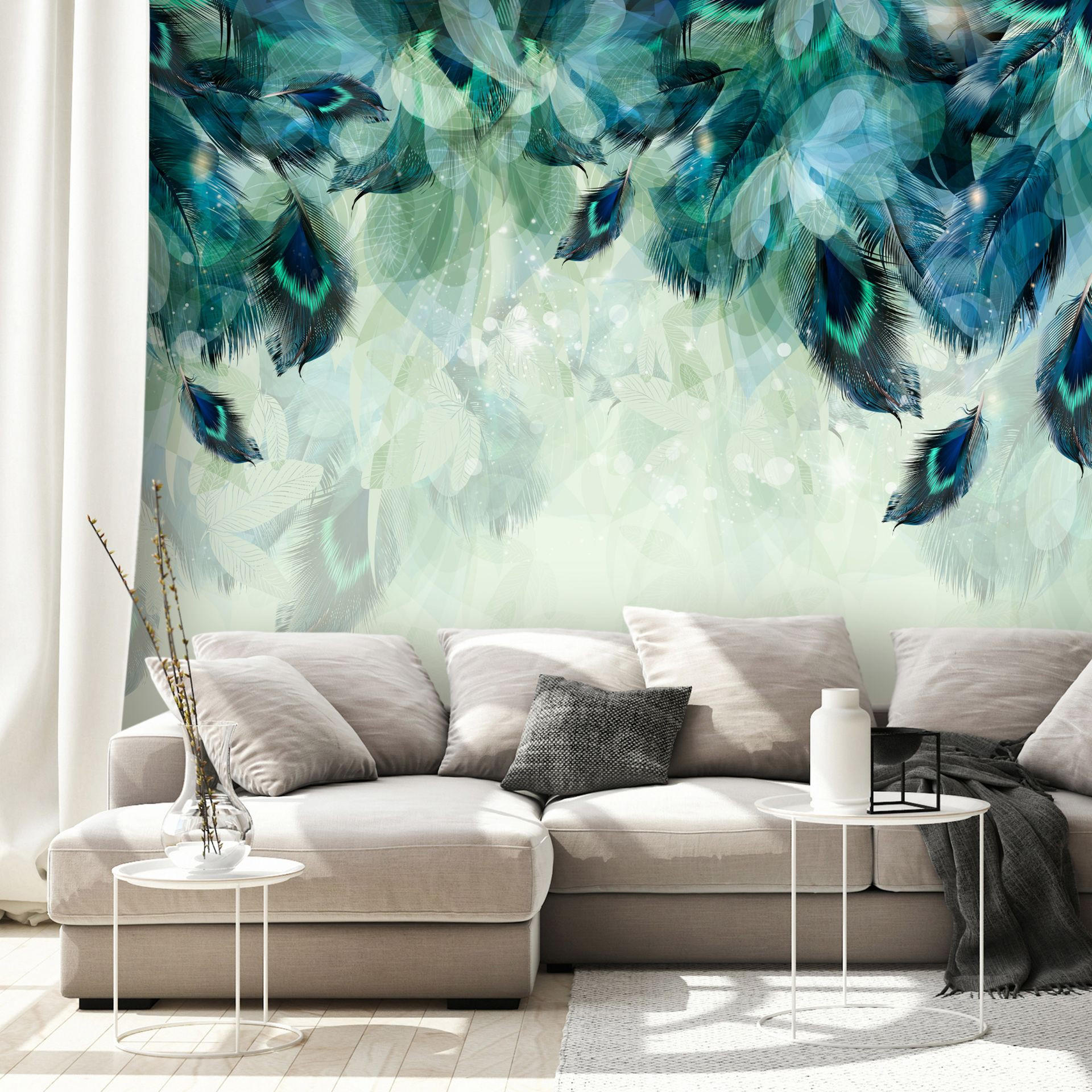 SELBSTKLEBENDE FOTOTAPETE 441/315 cm - Blau/Grün, Kunststoff/Textil (441/1cm) - KUNSTLOFT