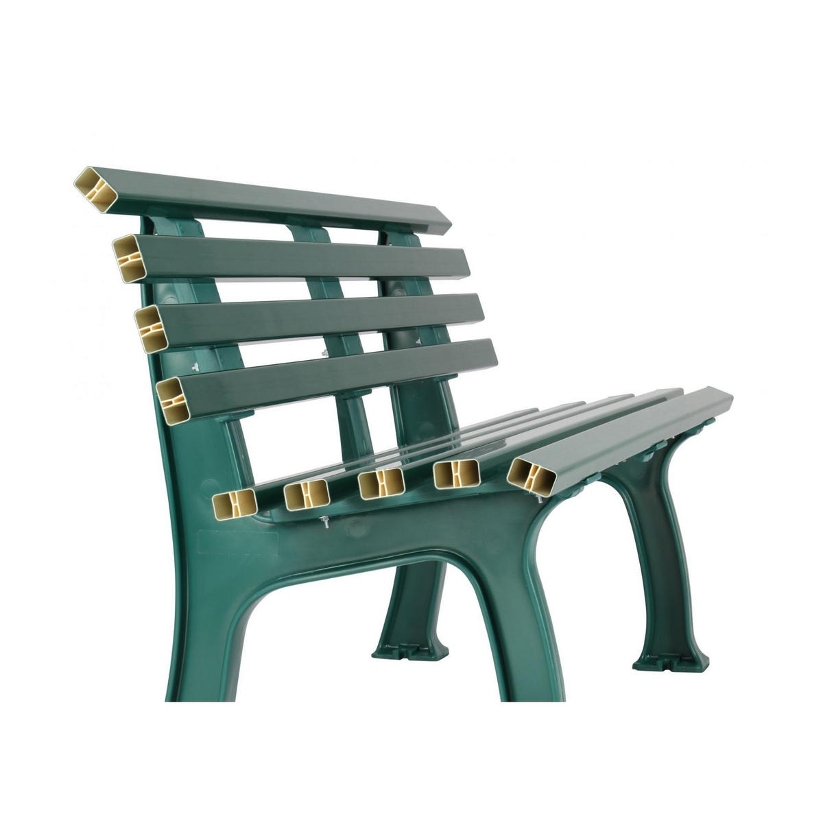 GARTENBANK Antigua 2 Sitzer Grün 74 x 120 x 54 cm Witterungskunststoff & UV Beständiger Kunststoff - Grün, Kunststoff (120/74/54cm) - PROREGAL