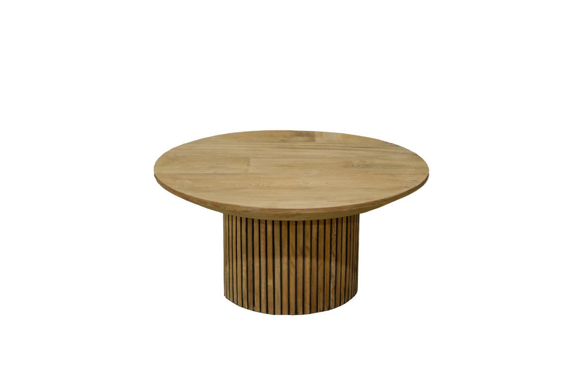 COUCHTISCH rund aus Teakholz 80cm, braun - Braun, Holz (80/80/36cm) - Livingfurn