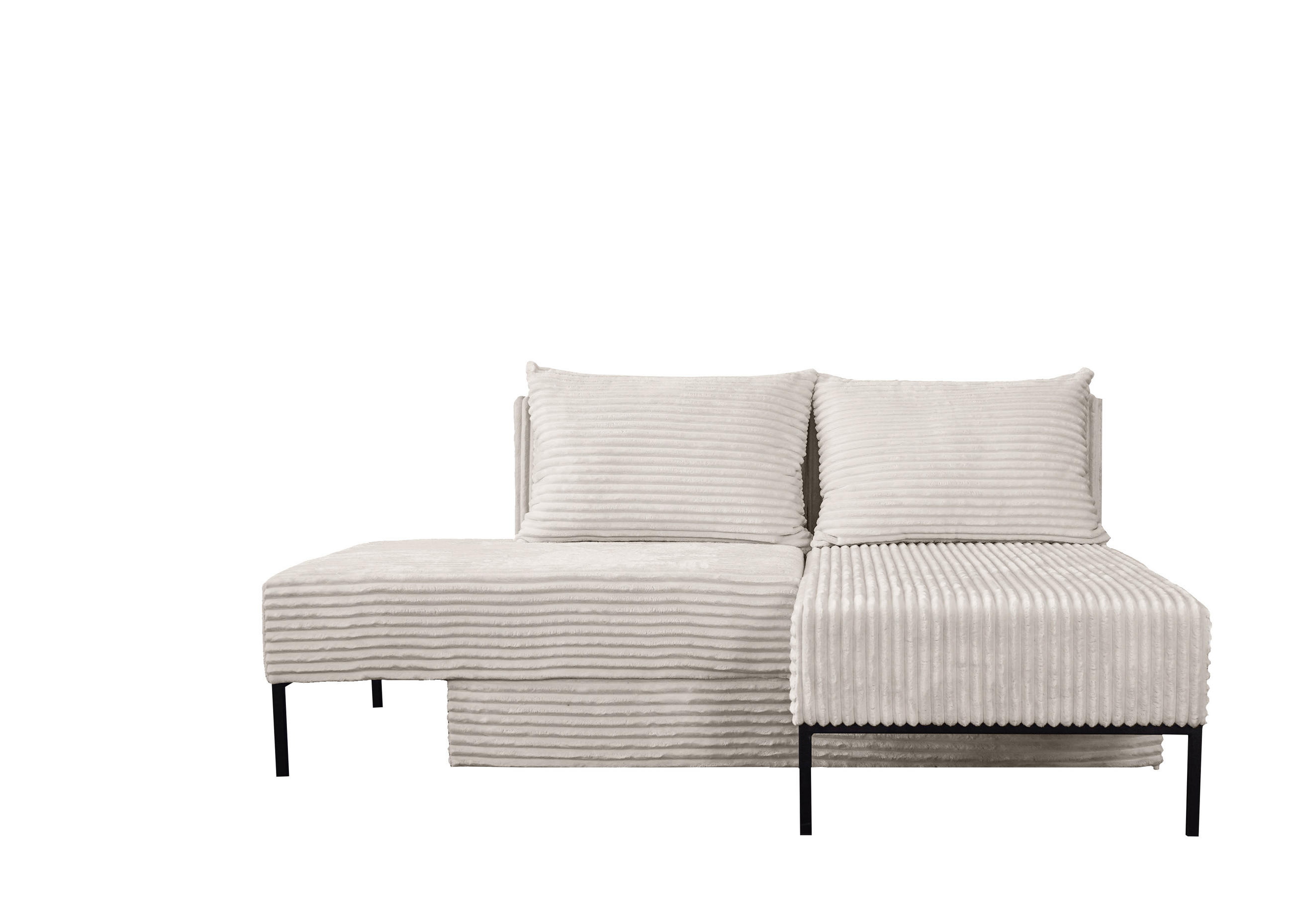ECKSOFA Mit Schlaffunktion MOOKA 4in1-Multifunktions-System Stoff Velo Rechts Ecru - Ecru, Holz/Textil (145/160cm) - Kaiser Möbel