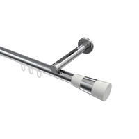 INNENLAUF-GARDINENSTANGEN-SET Siteno Tanara 520 cm (geteilt in 4 x 130 cm), 1-läufig, 20 mm Ø Chrom - Chromfarben/Weiß, Metall (520cm) - INTERDECO
