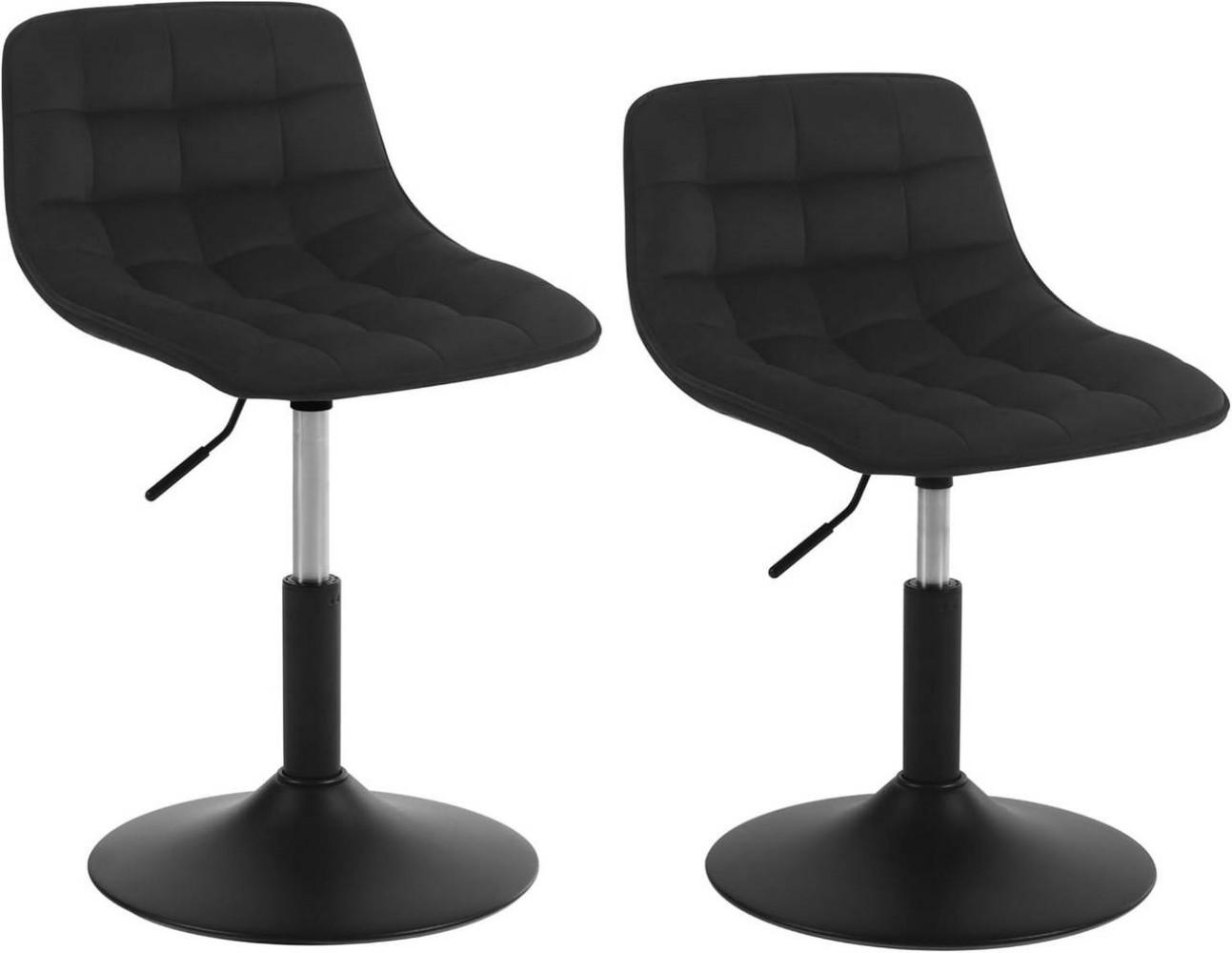 BARHOCKER 2er Set,Mehrzweck, Samt, Schwarz - Schwarz, Textil/Metall (42.5/60/45cm) - Woltu
