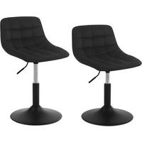 BARHOCKER 2er Set,Mehrzweck, Samt, Schwarz - Schwarz, Textil/Metall (42.5/60/45cm) - Woltu