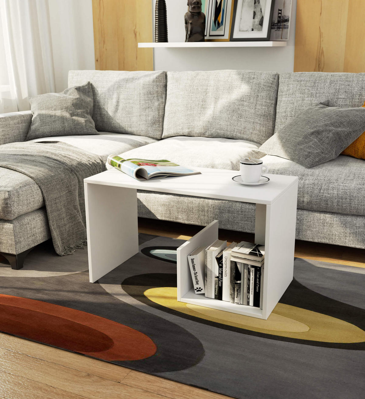 COUCHTISCH Weiß 45/80/40 - Weiß, Holzwerkstoff (40/80/45cm) - RAUMHIRSCH FURNITURE