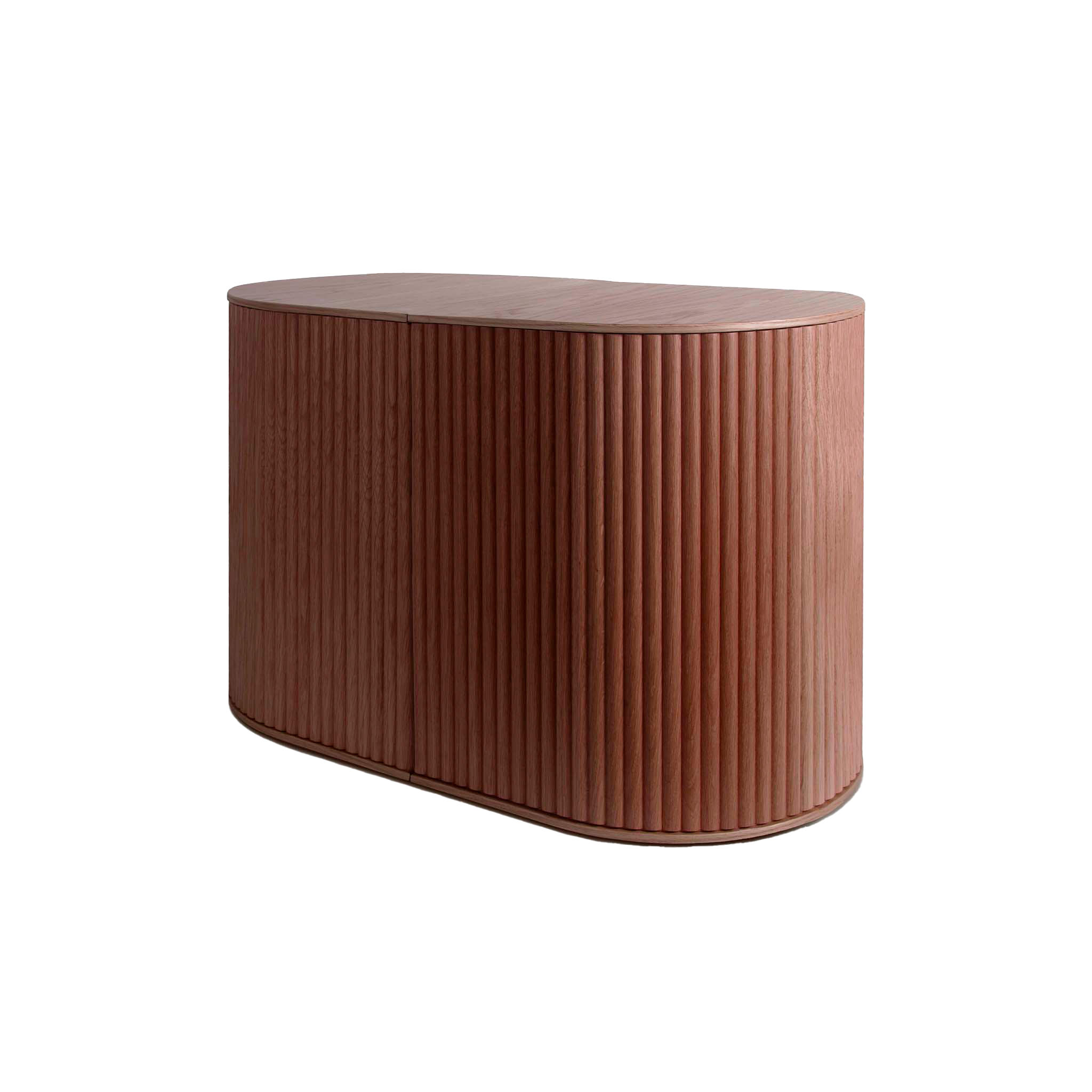 BEISTELLTISCH Duna Set mit 2 Hockern - Walnussfarben, Holz (32.8/70/45cm) - Woodendot