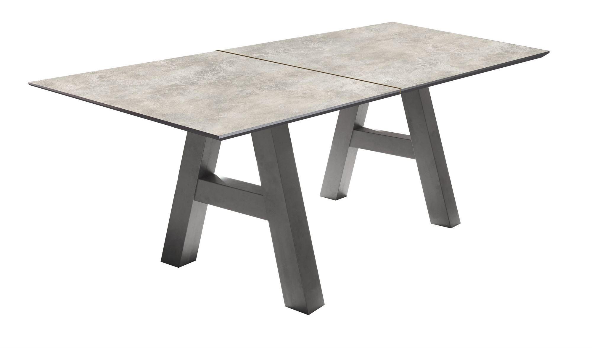 ESSTISCH ausziehbar Elia 5 160 x 90 x 75 Esszimmertisch Graphit/Keramik Hell - Hellgrau, Holz (160/90/75cm) - 58aufmkessel