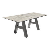 ESSTISCH ausziehbar Elia 5 160 x 90 x 75 Esszimmertisch Graphit/Keramik Hell - Hellgrau, Holz (160/90/75cm) - 58aufmkessel
