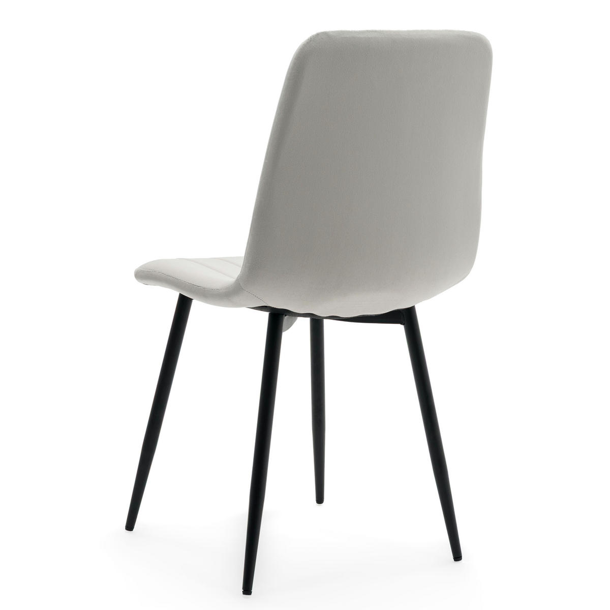 STUHL GELA gepolstert mit Steppung - hellgrau - Samt Velours - Hellgrau/Schwarz, Textil/Metall (45/89/53cm) - NEW HOME