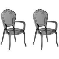 ESSZIMMERSTUHL 2er-Set Kunststoff schwarz VERMONT II - Schwarz, Kunststoff (52/98/53cm) - Beliani