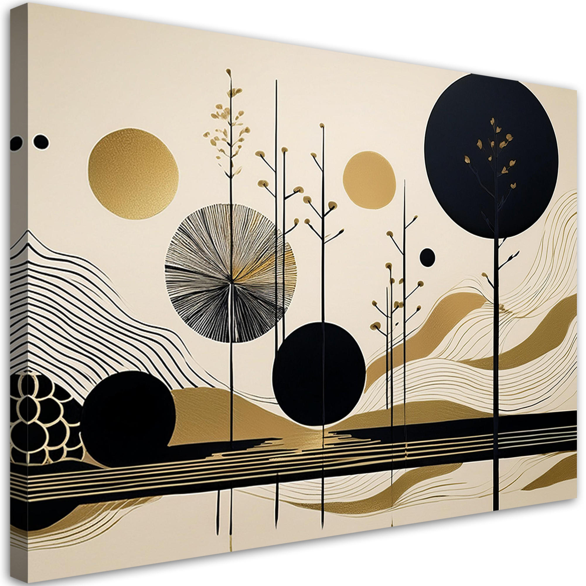 WANDBILD abstrakte formen und linien - Beige, Textil (60/40cm) - Feeby