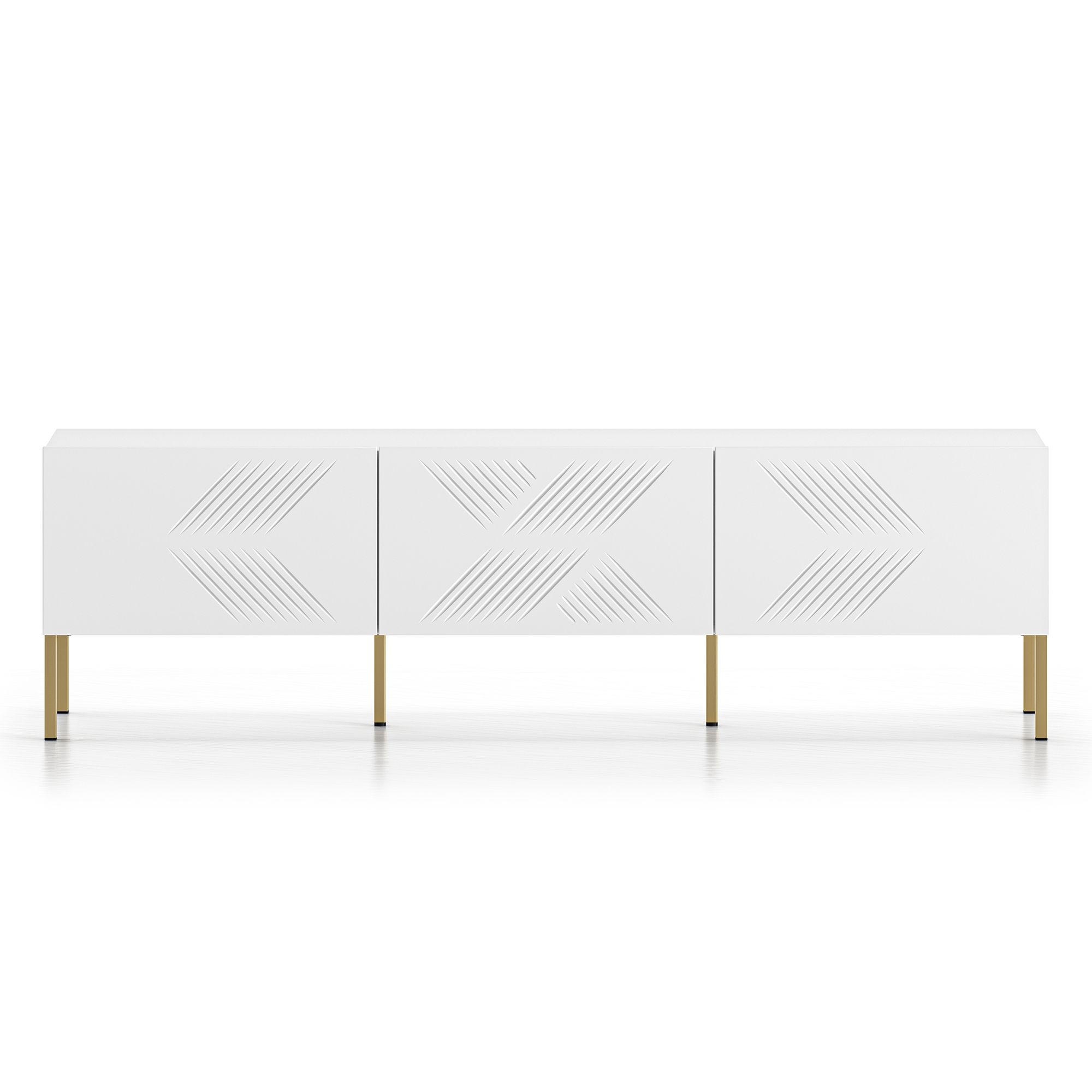 TV-MÖBEL NEBRO,Weiß - Goldfarben/Weiß, Holzwerkstoff (170/50/37cm) - KONSIMO®