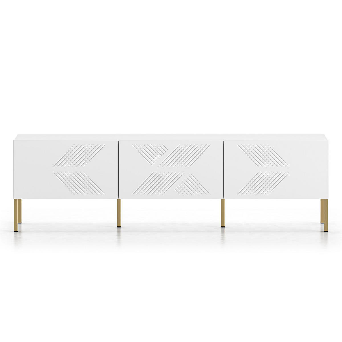 TV-MÖBEL NEBRO,Weiß - Goldfarben/Weiß, Holzwerkstoff (170/50/37cm) - KONSIMO®