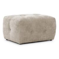 POLSTERHOCKER Kozy im Bumpy-Design aus weichem Dunkelbeige Chenille-Stoff - Beige/Schwarz, Holz/Textil (87/46/68cm) - S-Style Möbel