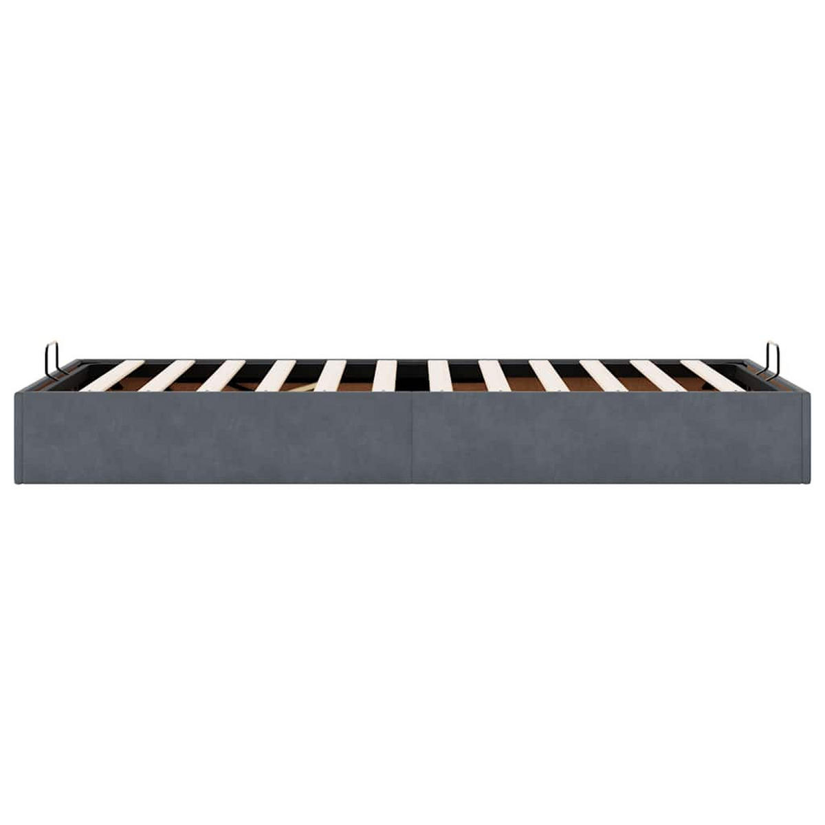 OTTOMAN-BETT Ohne Matratze Dunkelgrau 90/200 Cm Samt - Grau, Holzwerkstoff (90/200cm) - vidaXL