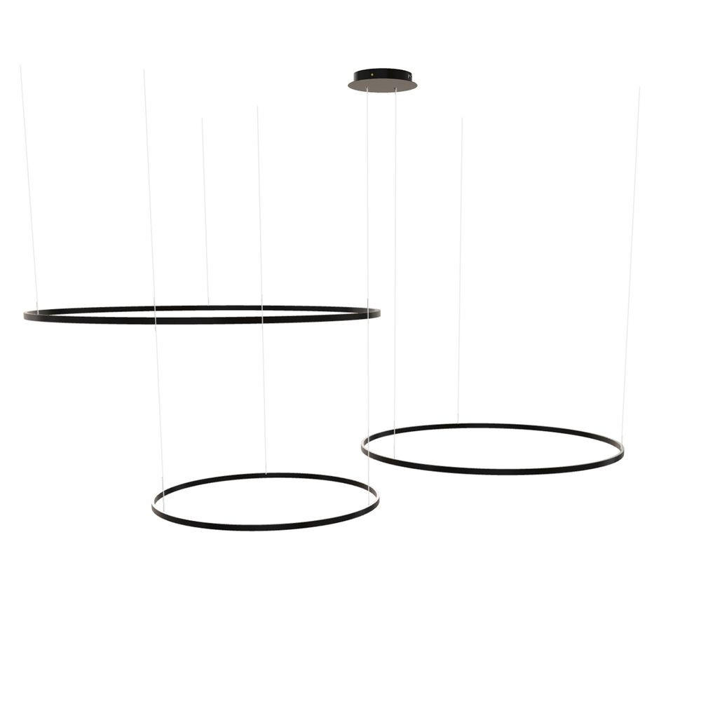 LED-HÄNGELEUCHTE 3er Ring Schwarz Ø 150 | 120 | 100cm - Schwarz, Metall (1.3/150/3.3cm) - s.luce