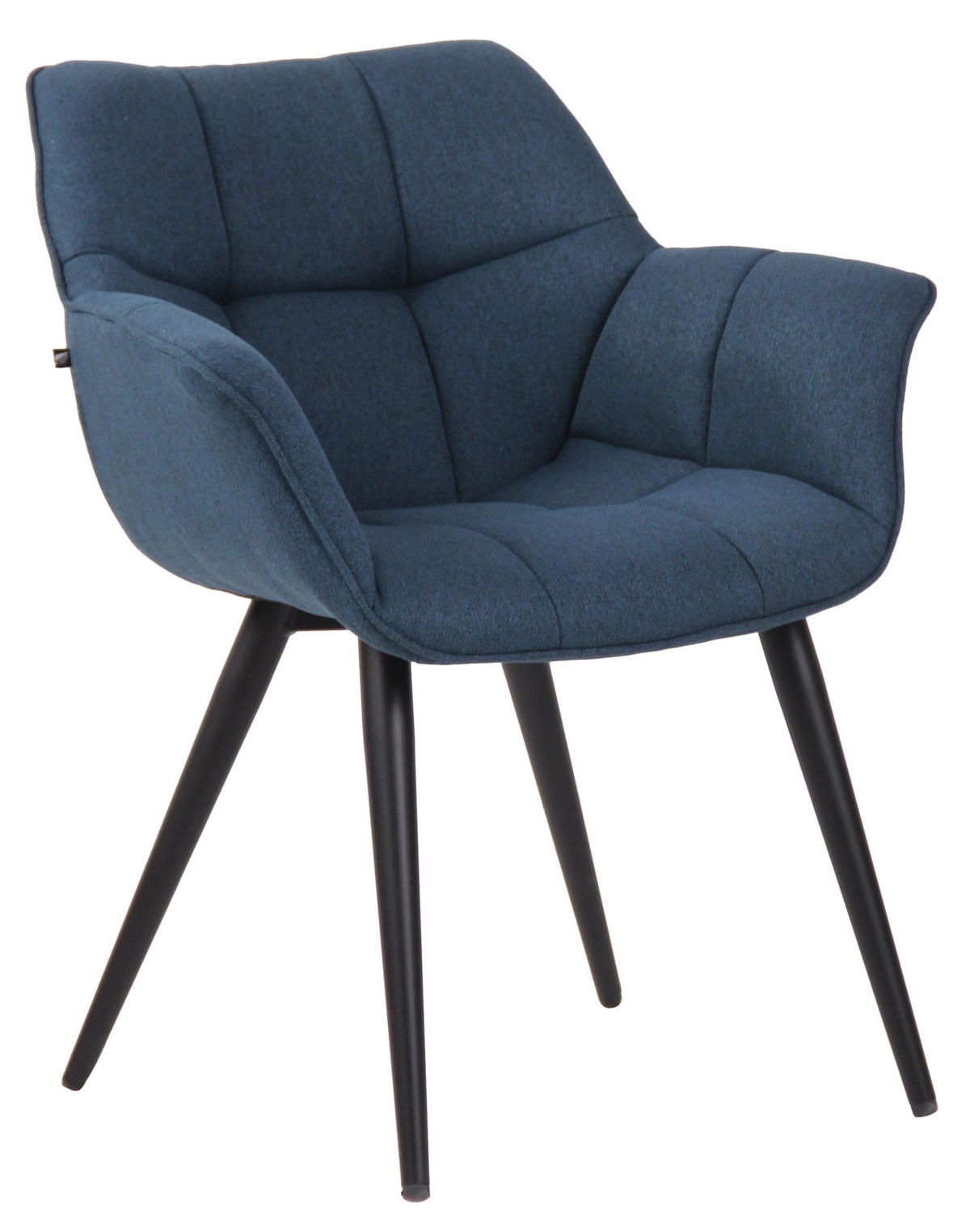 ESSZIMMERSTUHL Rosini Stoff, Gestell Metall matt Schwarz Blau - Blau/Schwarz, Textil/Metall (64/84/60cm) - TPFLiving