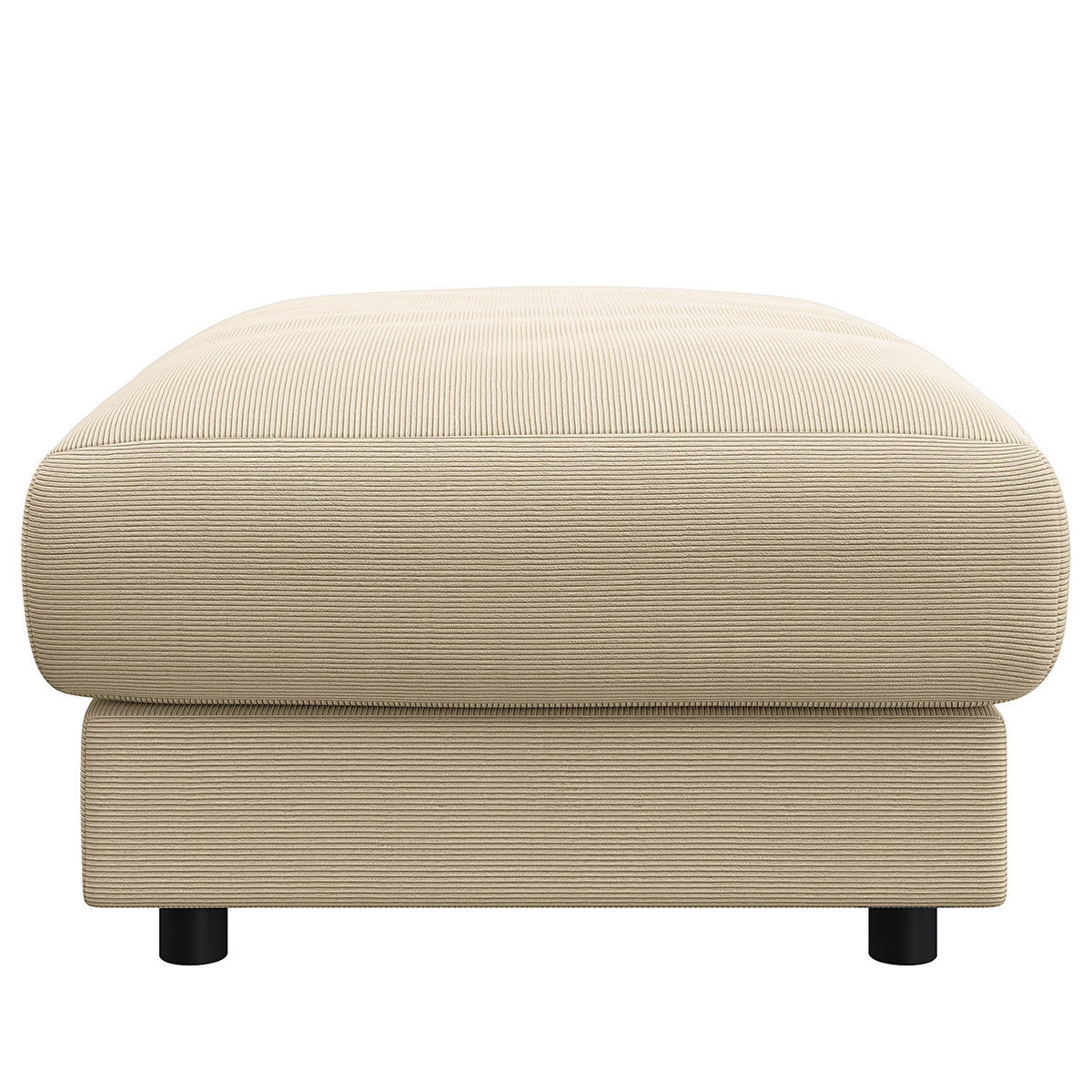 POLSTERHOCKER - Beige/Schwarz, Holz/Kunststoff (107/41/77cm) - home24