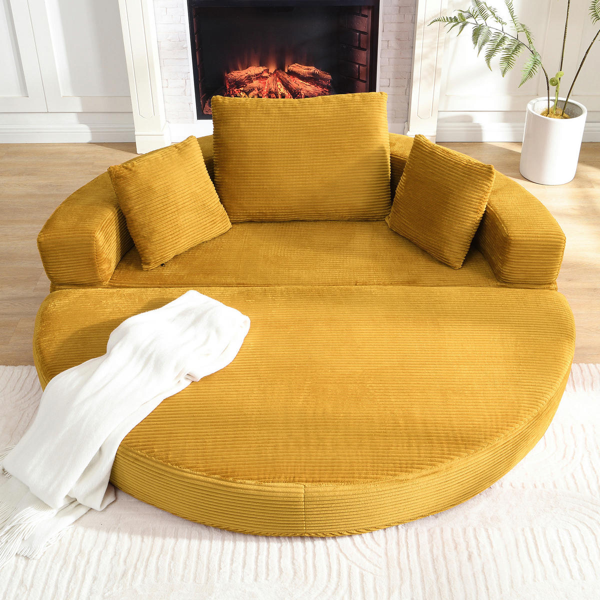 SOFA-BETT klappbar 173 x 176 cm Gelb - Gelb, Kunststoff (176/40/173cm) - Meubliv