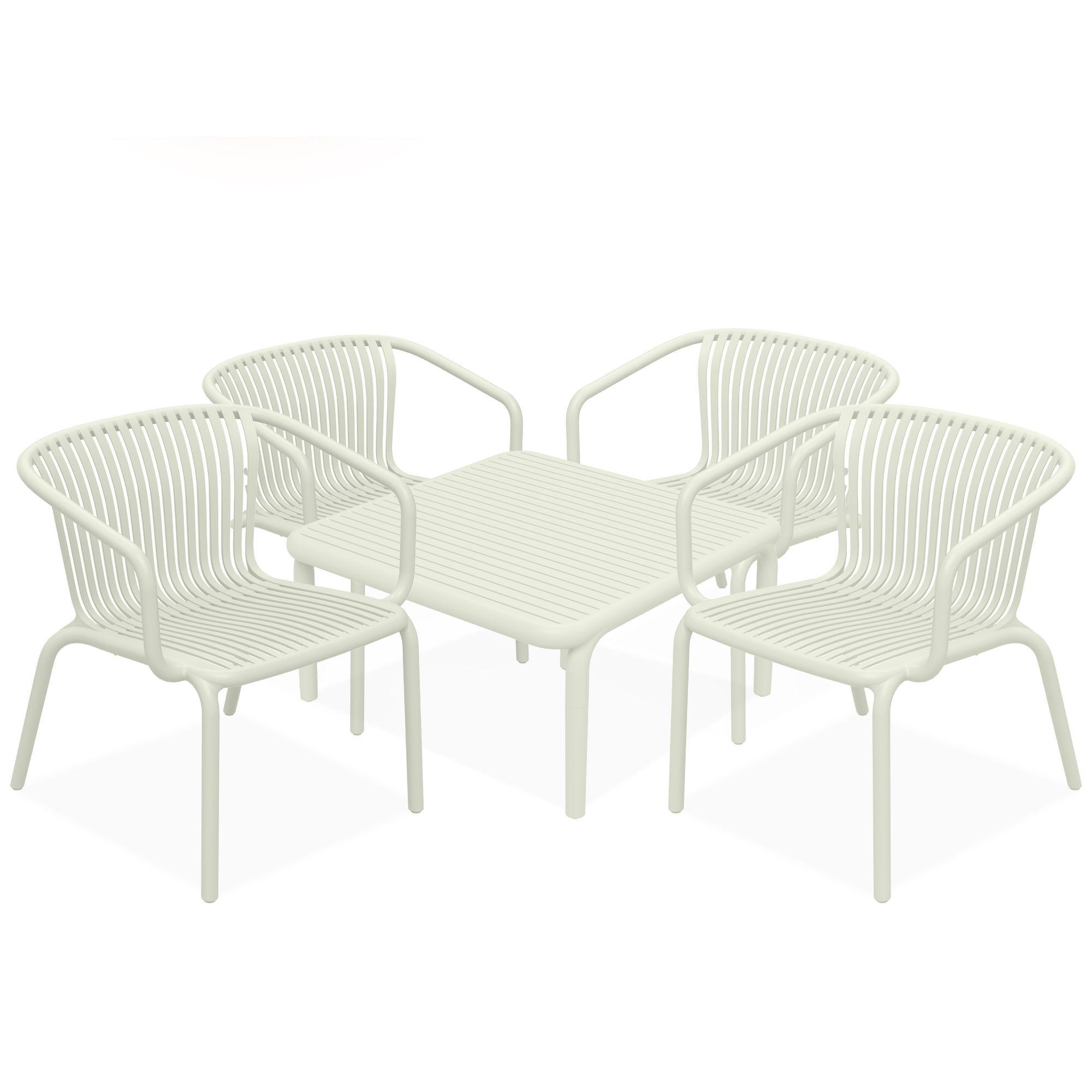 GARTEN ESSGRUPPE FICCARI, Gartenmöbel-Set 5-tlg, Beige - Beige, Kunststoff - KONSIMO®