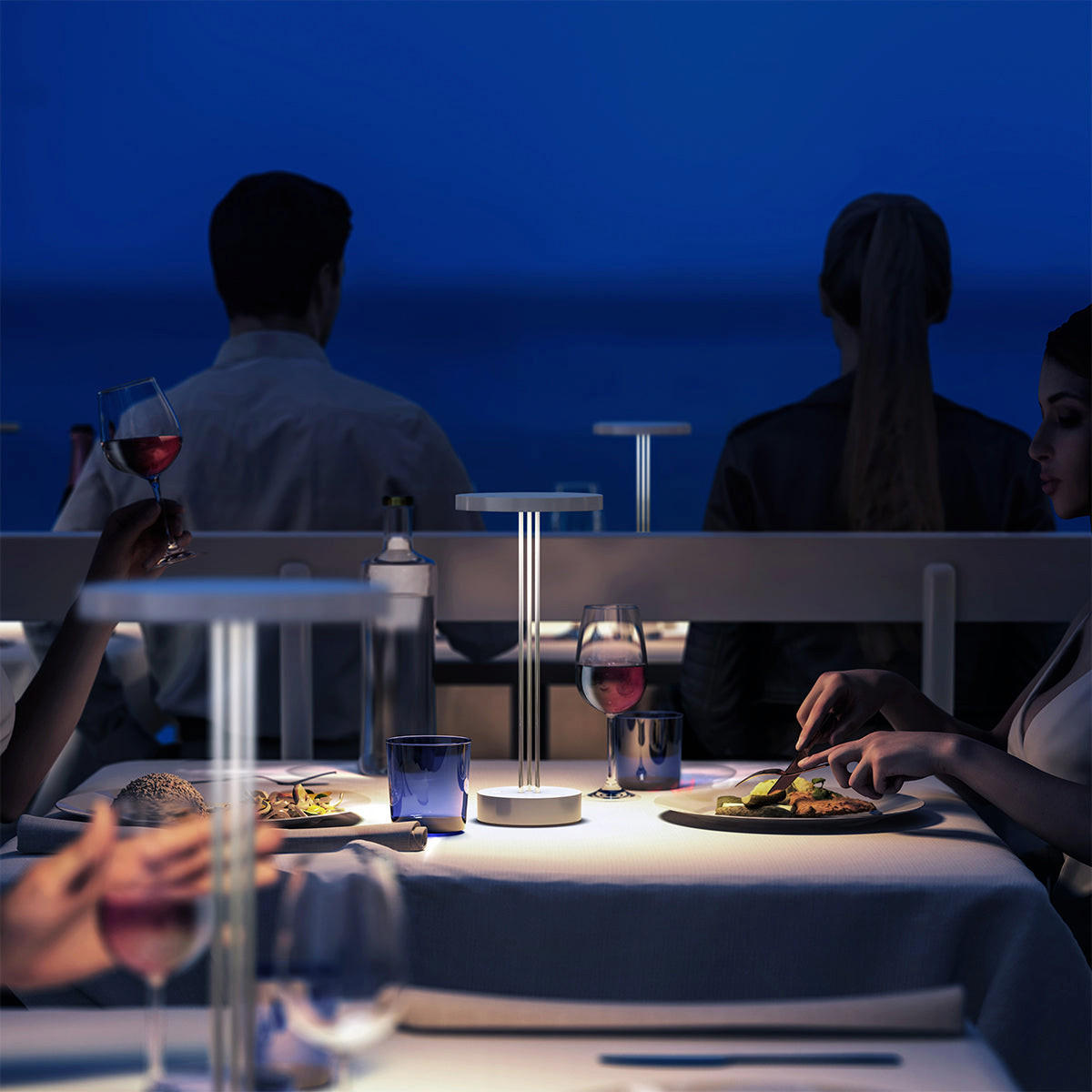 TISCHLAMPE-LED TRIZIO weiß - Weiß, Metall (15/15/33cm) - Lumisky