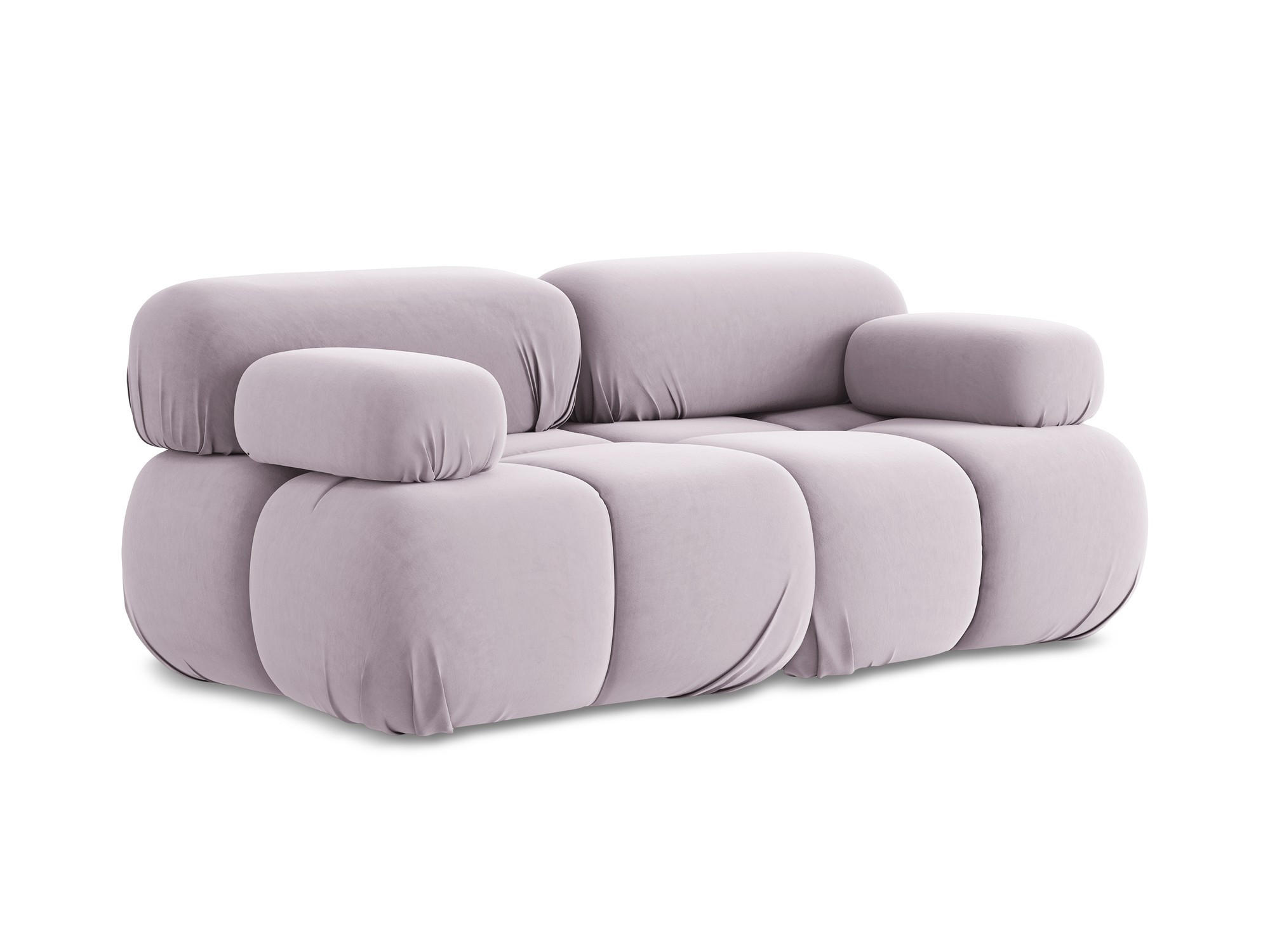 2-SITZER-SOFA Samt Stoff Violett - Lila/Flieder, Kunststoff/Textil (190/70/96cm) - Makamii