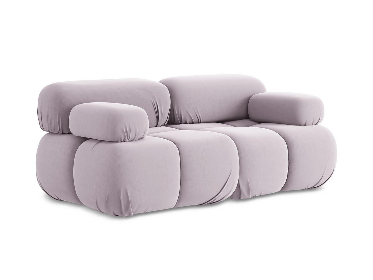 2-SITZER-SOFA Samt Stoff Violett - Lila/Flieder, Kunststoff/Textil (190/70/96cm) - Makamii