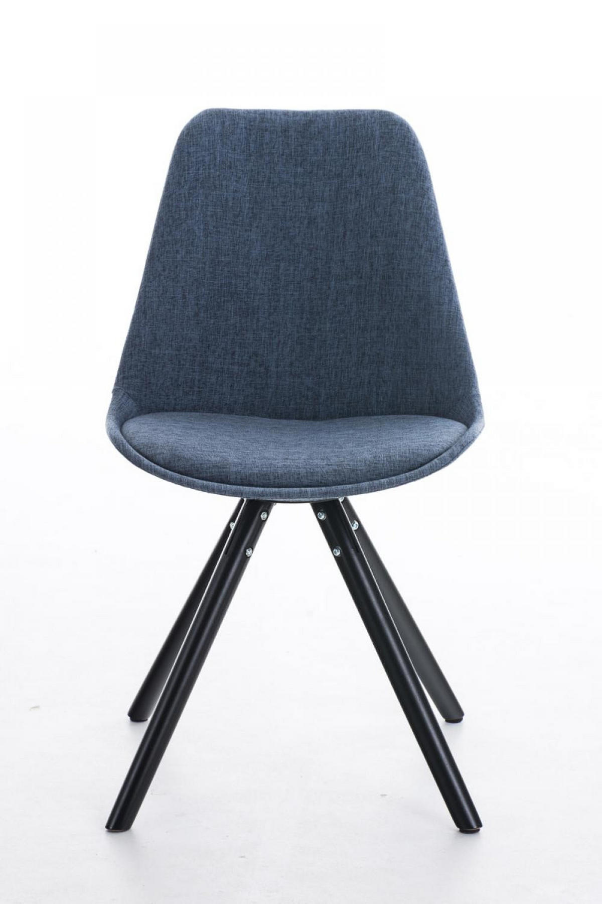 STUHL Stoff blau - Blau/Schwarz, Holz/Textil (47/84/59cm) - CLP