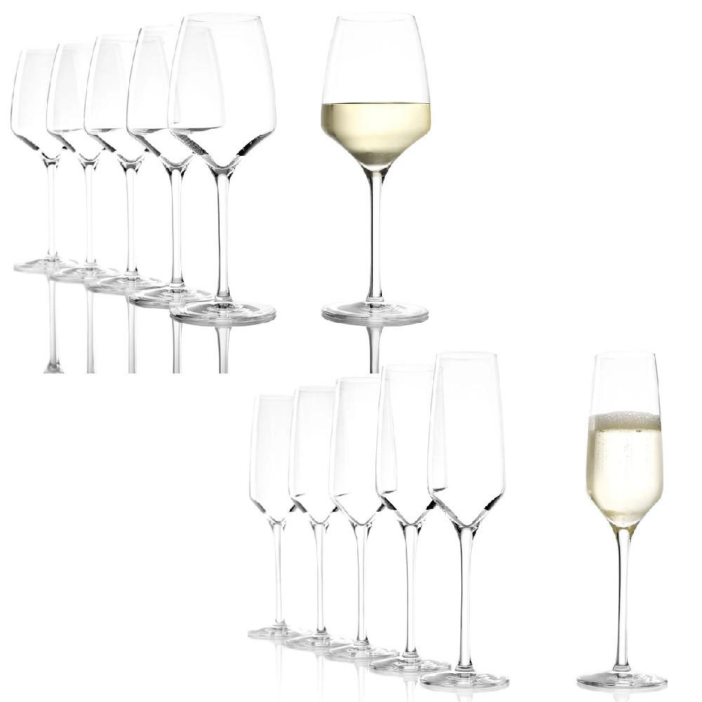 WEISSWEINKELCH Experience /Champagnerkelch Set 12 tlg - Transparent, Glas (0.45L) - Stölzle