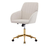 DREHSTUHL Ergonomisch Weiß, höhenverstellbar & drehbar, Metall-Samt-Bezug, 62 x 60 x 97 cm - Weiß, Metall (62/97/60cm) - Albatros