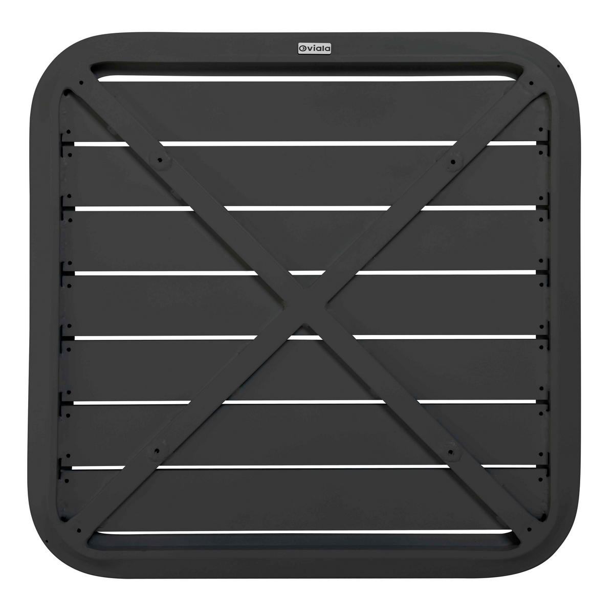 TERRASSENTISCH 70 X 70 cm, Schwarz - Schwarz, Metall (70/70/72cm) - Oviala