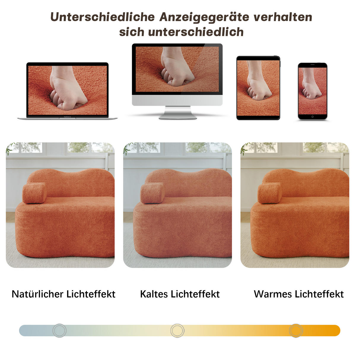 ECKSOFA 288x167x70 cm aus Samt rahmenlos modular mit 1 Ottoman, orange - Orange, Textil (167/288cm) - Luhomfu