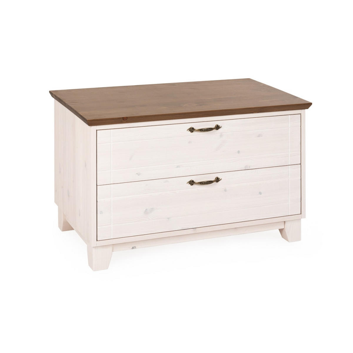 KOMMODE 89 cm - Dunkelbraun/Weiß, Holz (89/58/52cm) - MSL wooden furniture